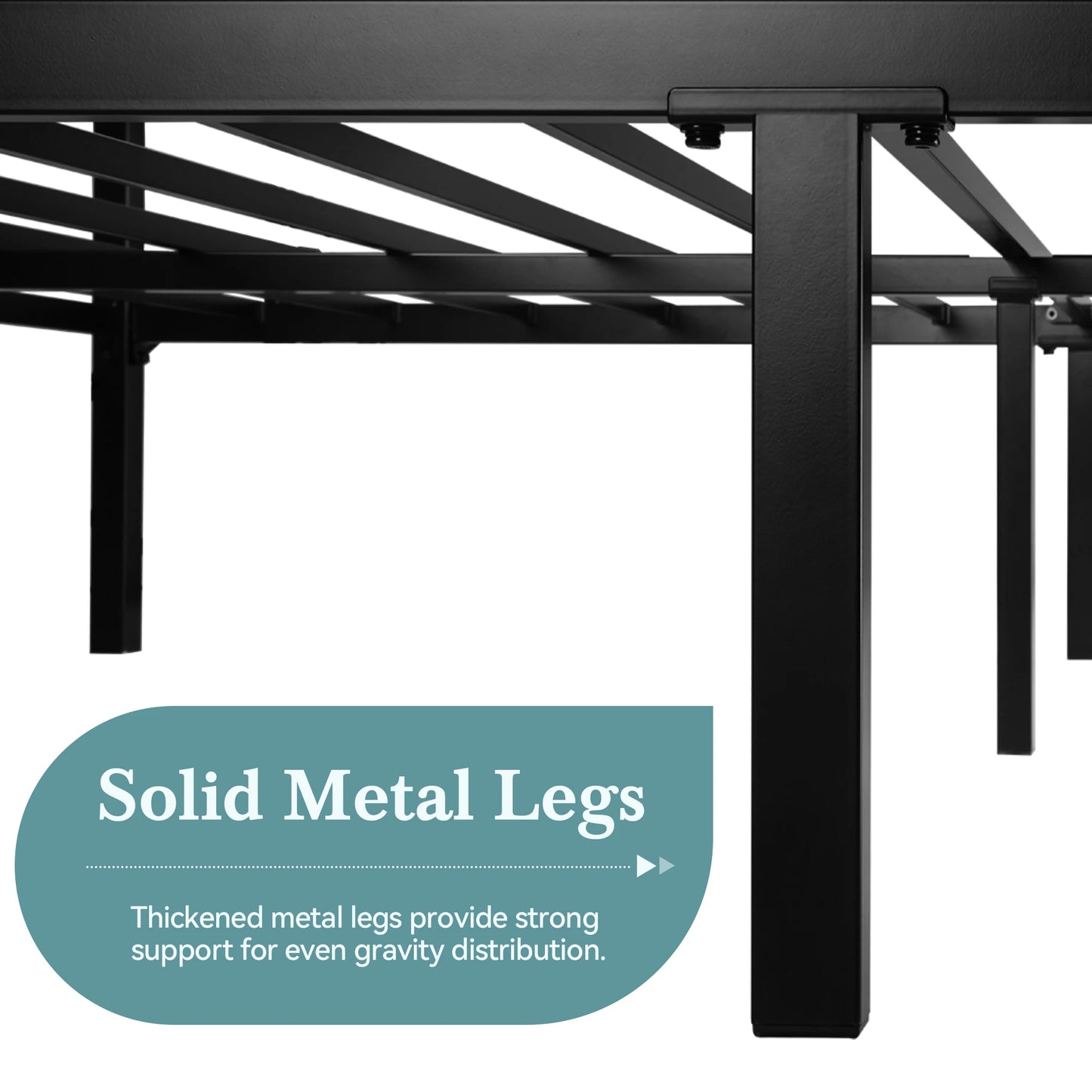 HOOMI Canopy Bed Frame Four Poster With Metal Crossbars