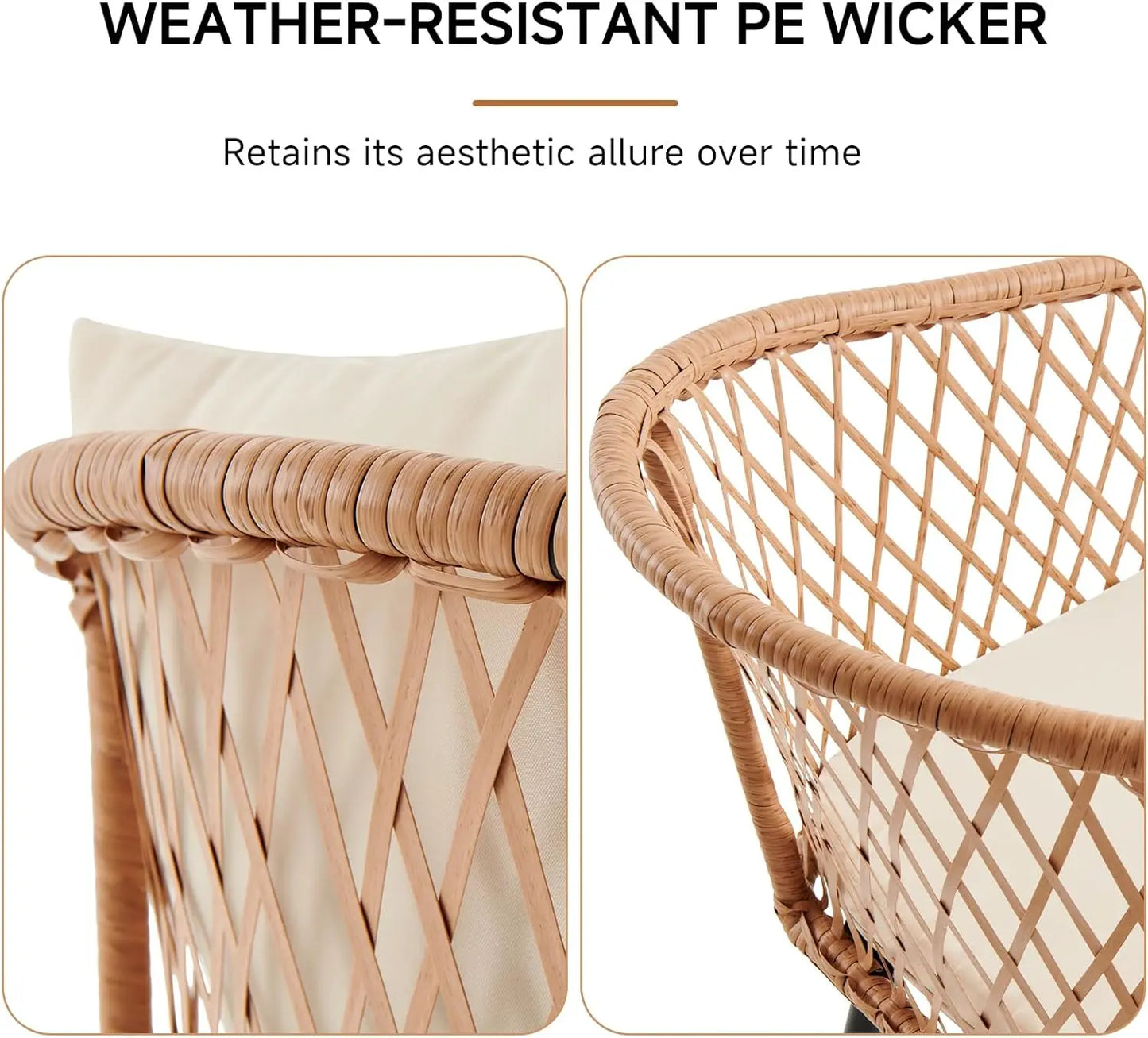 Patio Dining Set Umbrella Hole Rattan Outdoor Furniture Glass Table 4 Chairs