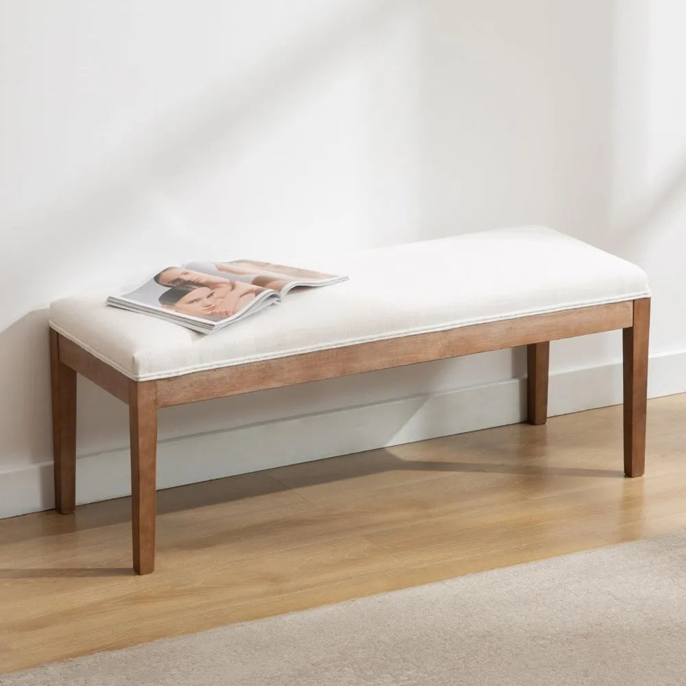 MKDK Upholstered Entryway Bench Farmhouse Style Living Room
