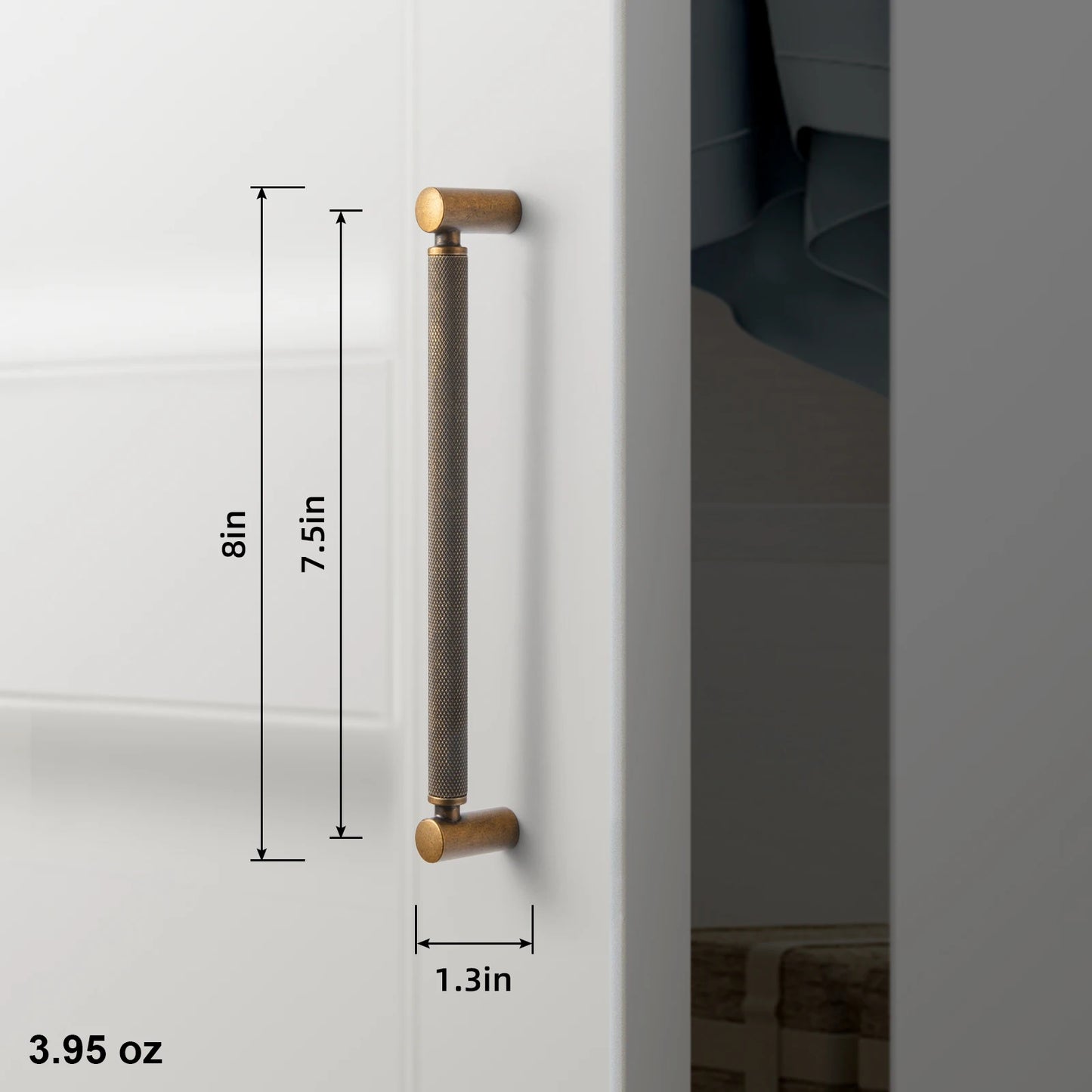 Goo-Ki Antique Brass Knurled Cabinet Pulls For Kitchen Cabinets