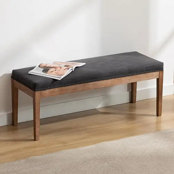 MKDK Upholstered Entryway Bench Farmhouse Style Living Room