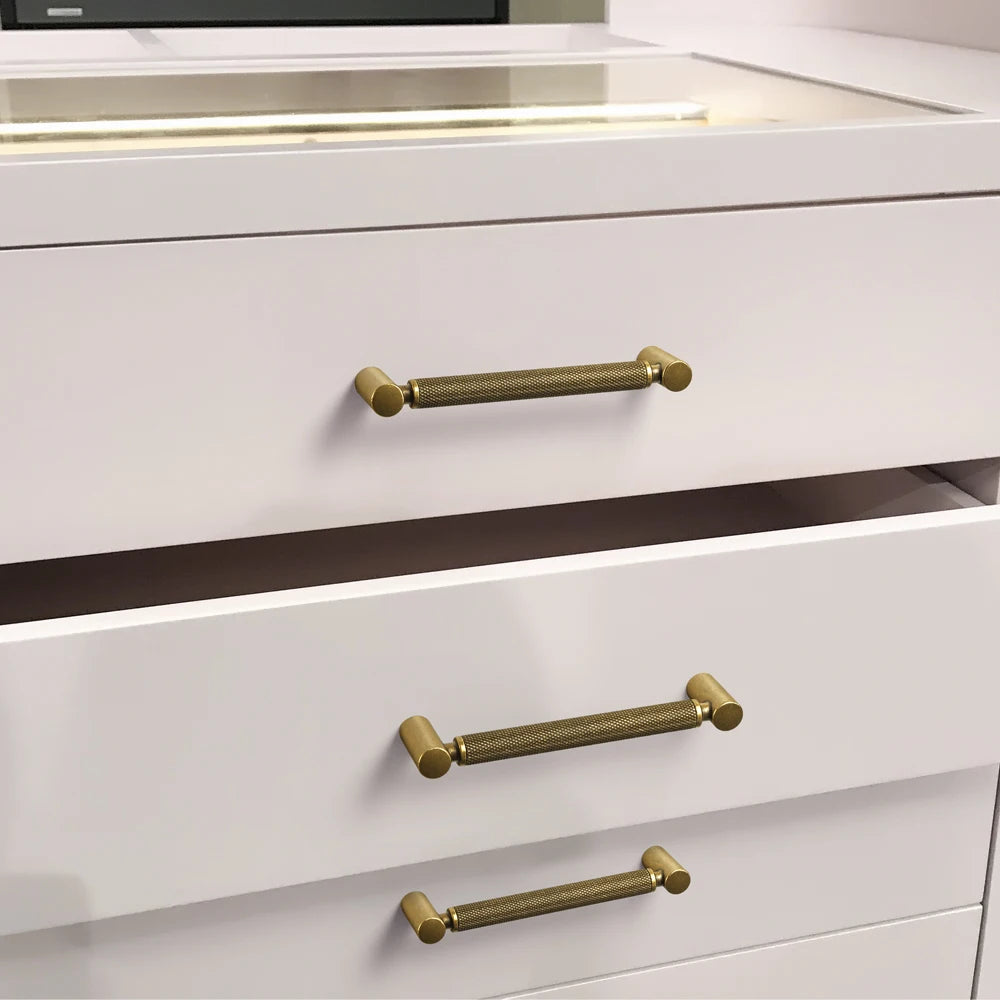 Goo-Ki Antique Brass Knurled Cabinet Pulls For Kitchen Cabinets