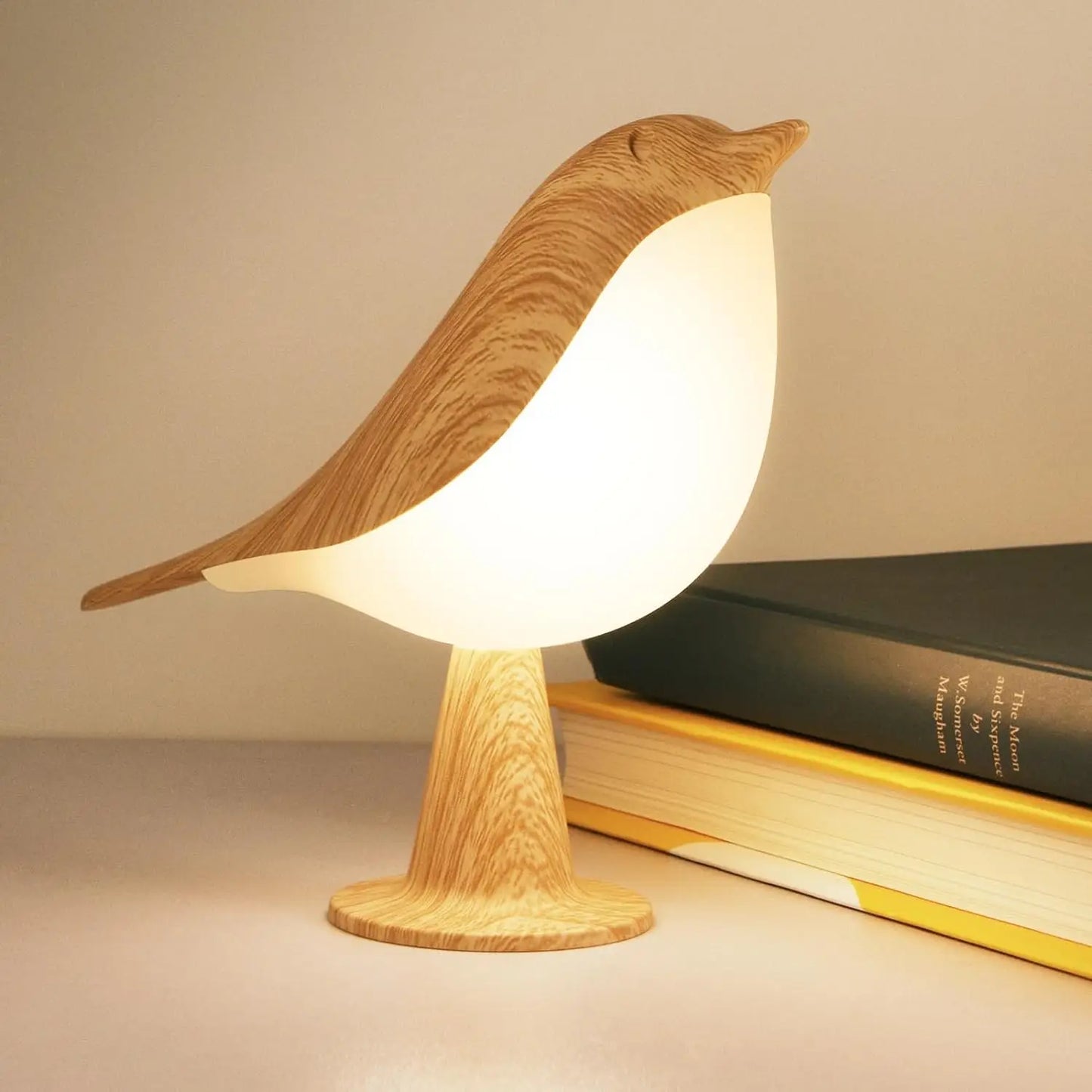 LED Touch Control Bird Lamp Art Deco Dimmable With USB C Rechargeable