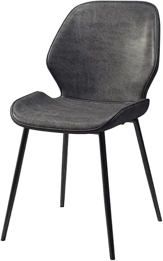 Set Of 2 PU Cushioned Back Dining Chairs European Style