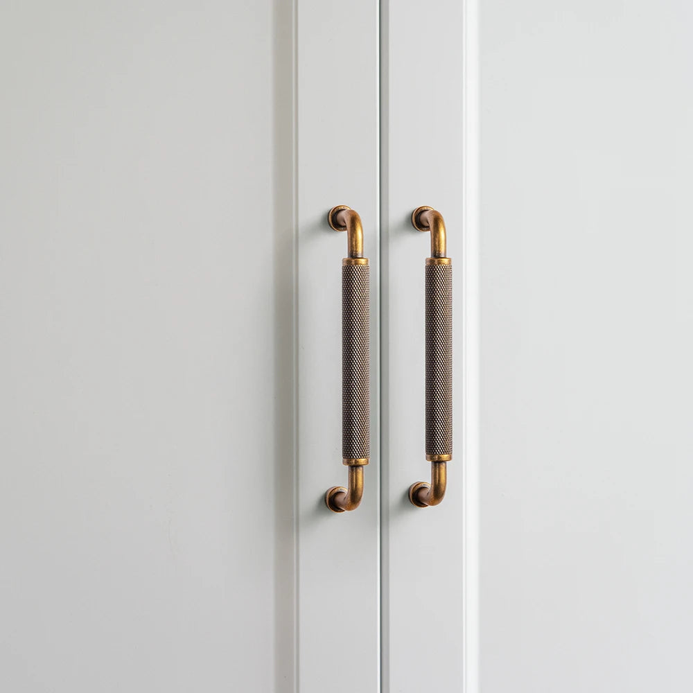 Goo-Ki Antique Brass Knurled Cabinet Pulls For Kitchen Cabinets