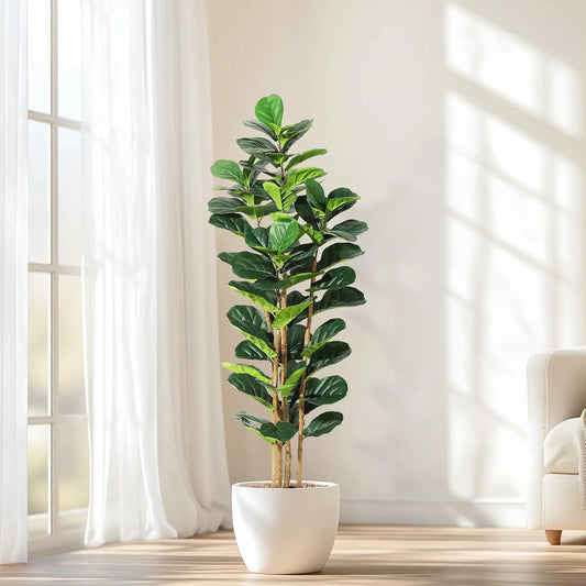 HiMISSCN Fiddle Leaf Fig Artificial Tree With Pot For Home Decor