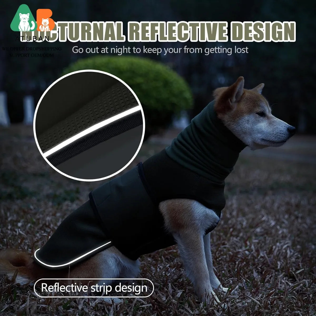 ATUBAN Dog Anxiety Vest Coat For Vet Visits And Thunder