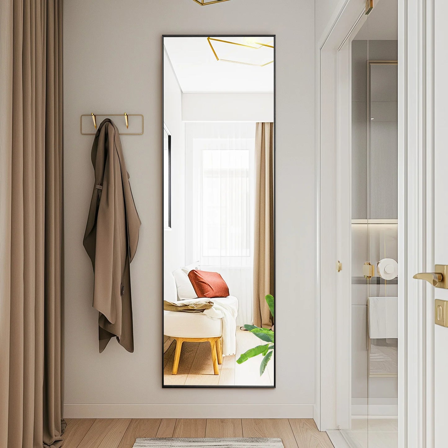 JHK Full Length Wall Mirror With Aluminum Alloy Frame