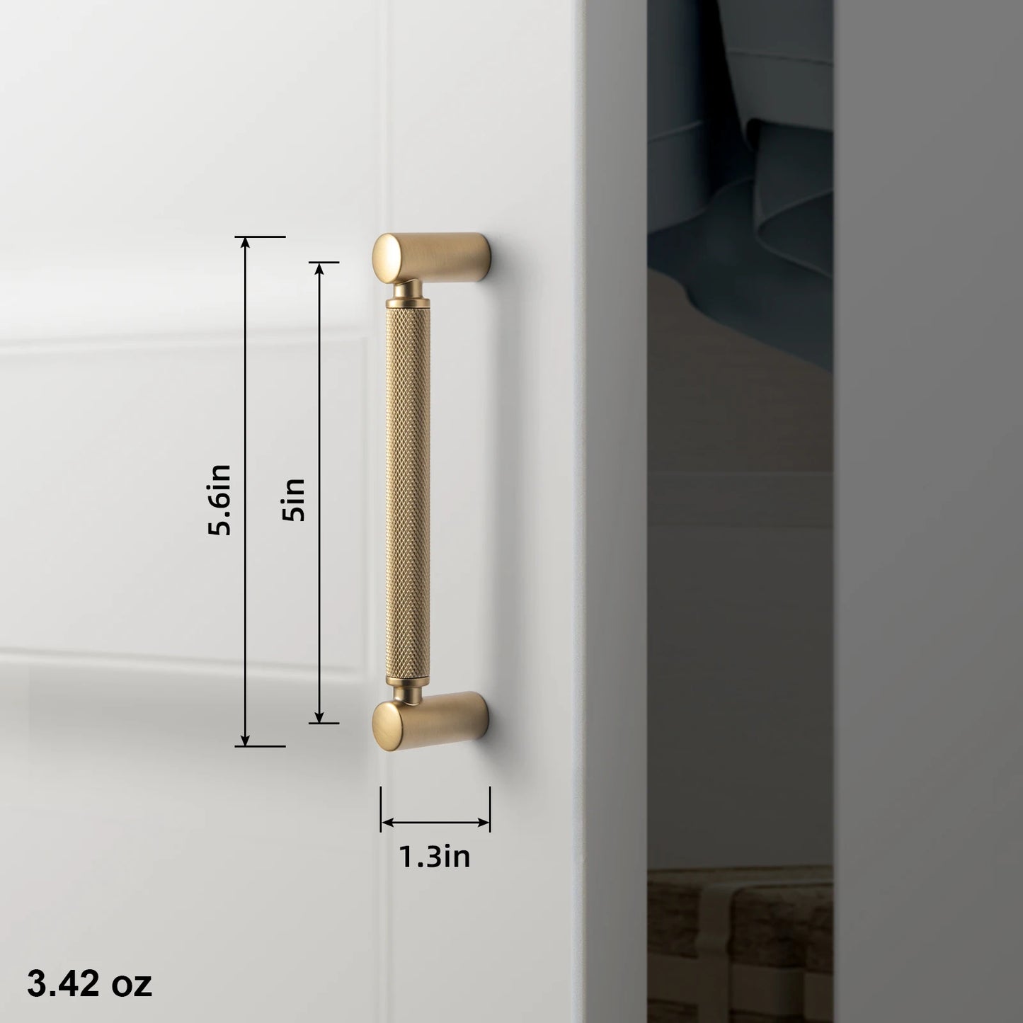 Goo-Ki Antique Brass Knurled Cabinet Pulls For Kitchen Cabinets