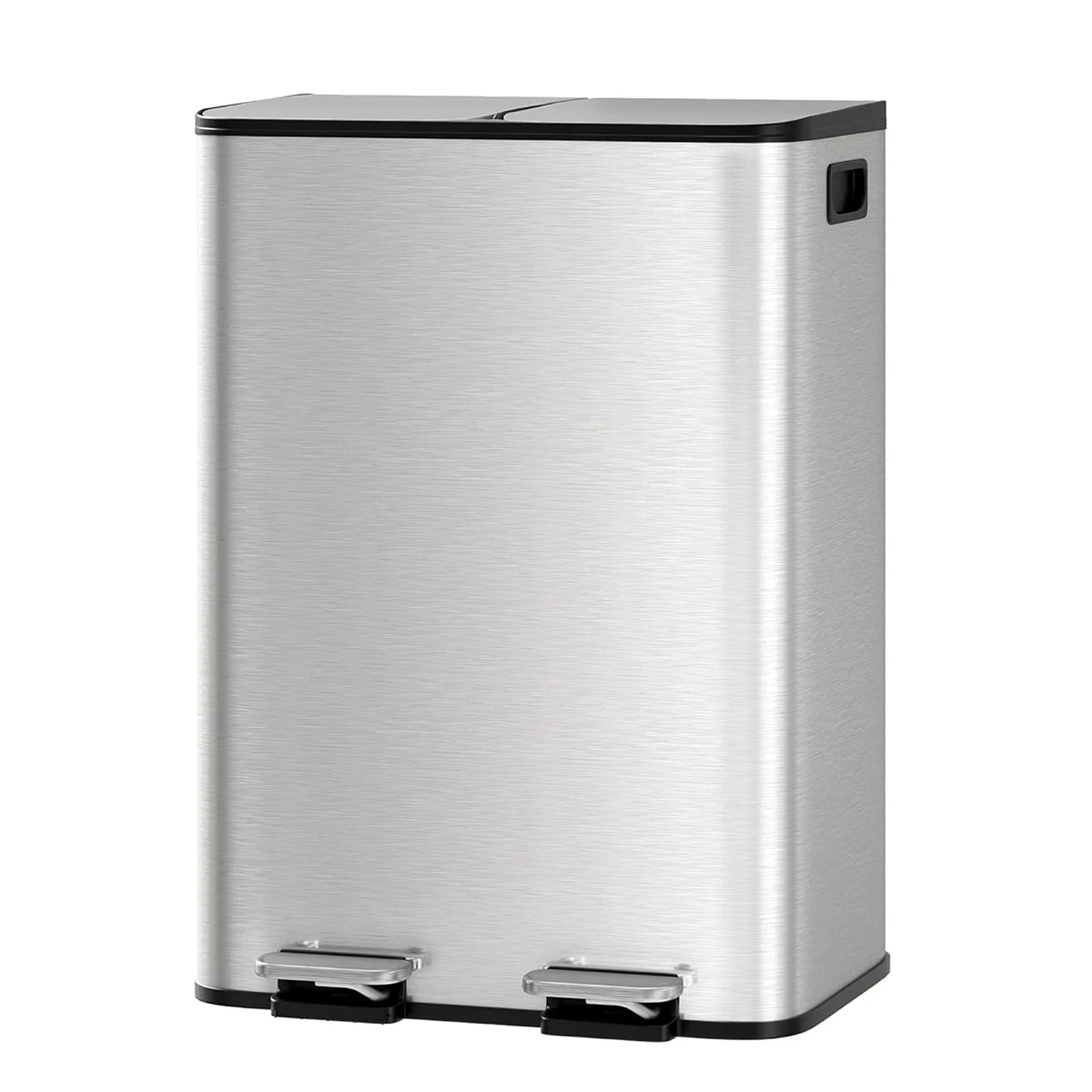 TWISTER Stainless Steel Dual Trash Can With Lid And Pedal