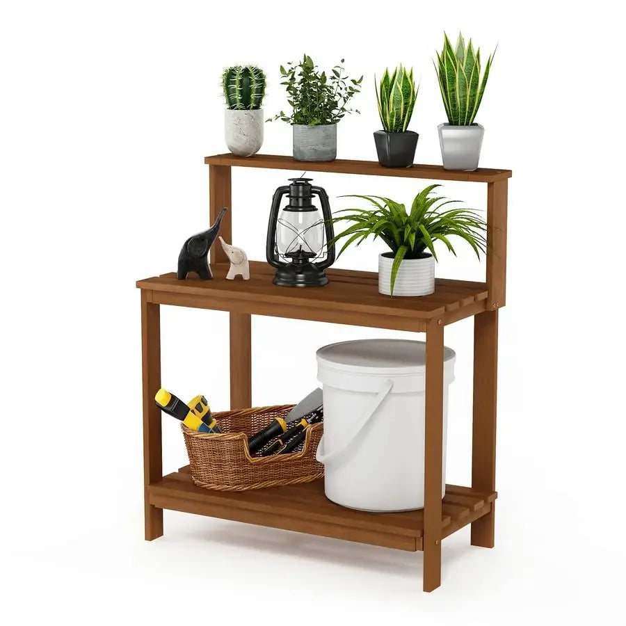 XMSJ Tioman Outdoor Potting Bench Hardwood Garden Workstation
