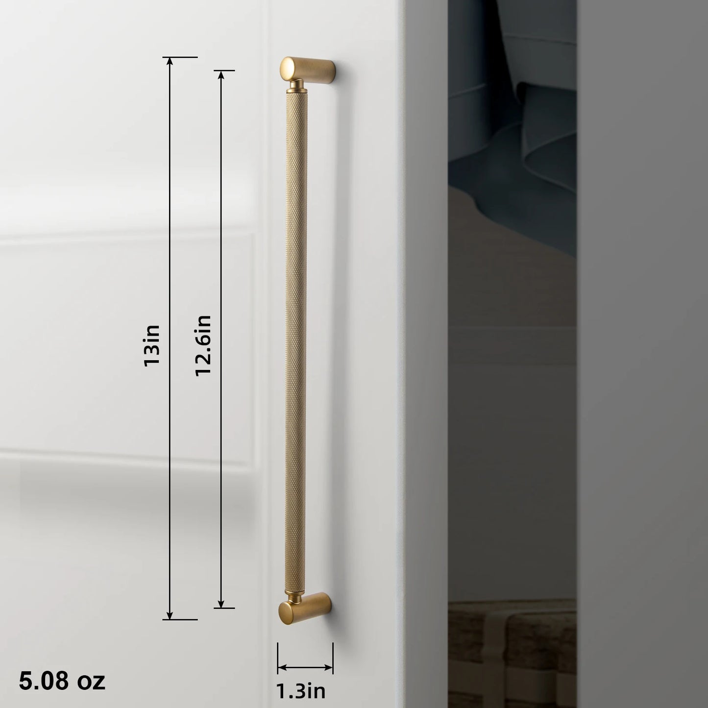 Goo-Ki Antique Brass Knurled Cabinet Pulls For Kitchen Cabinets