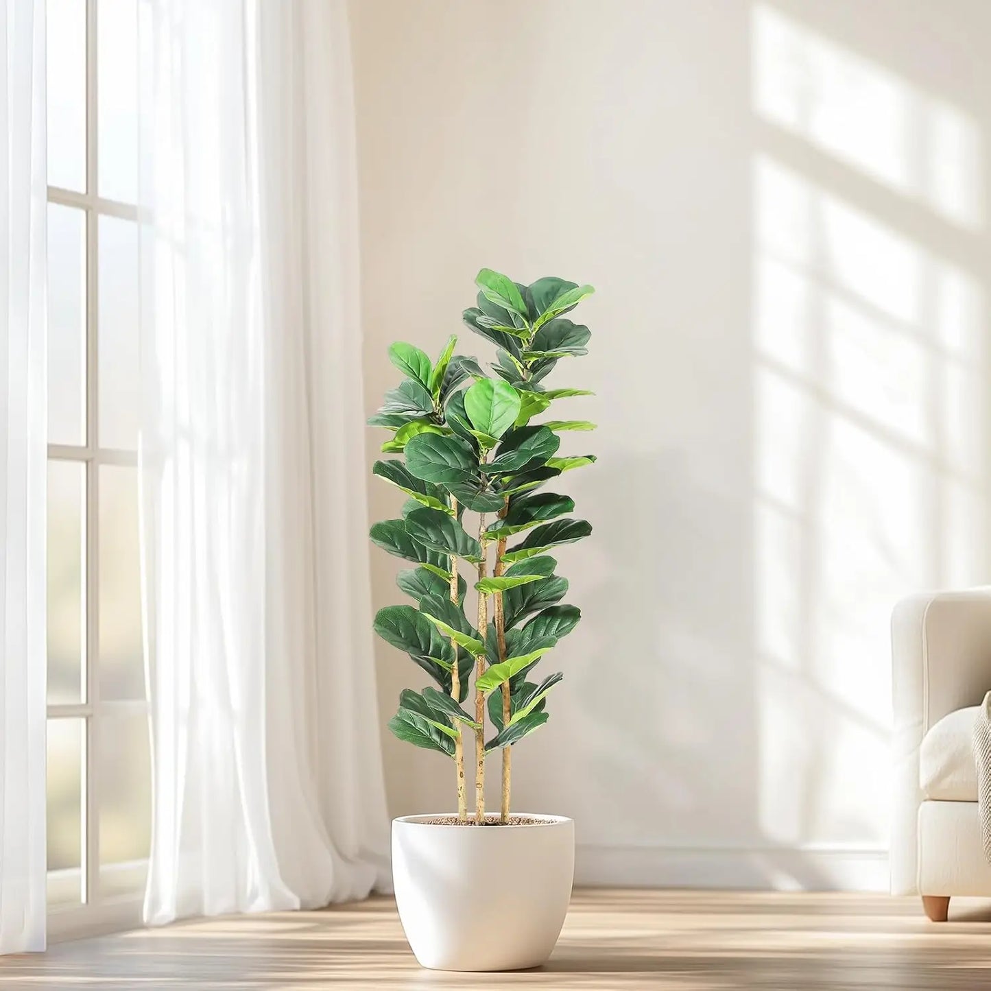 HiMISSCN Fiddle Leaf Fig Artificial Tree With Pot For Home Decor