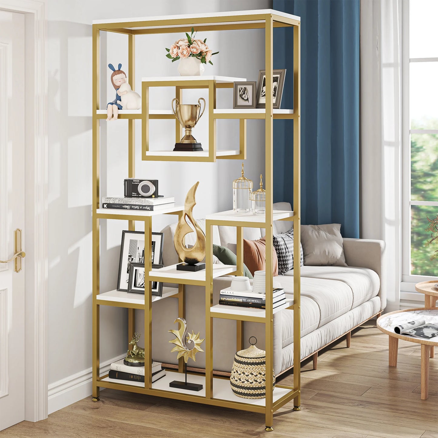 Tribesigns Modern Bookshelf Etagere Display Shelf
