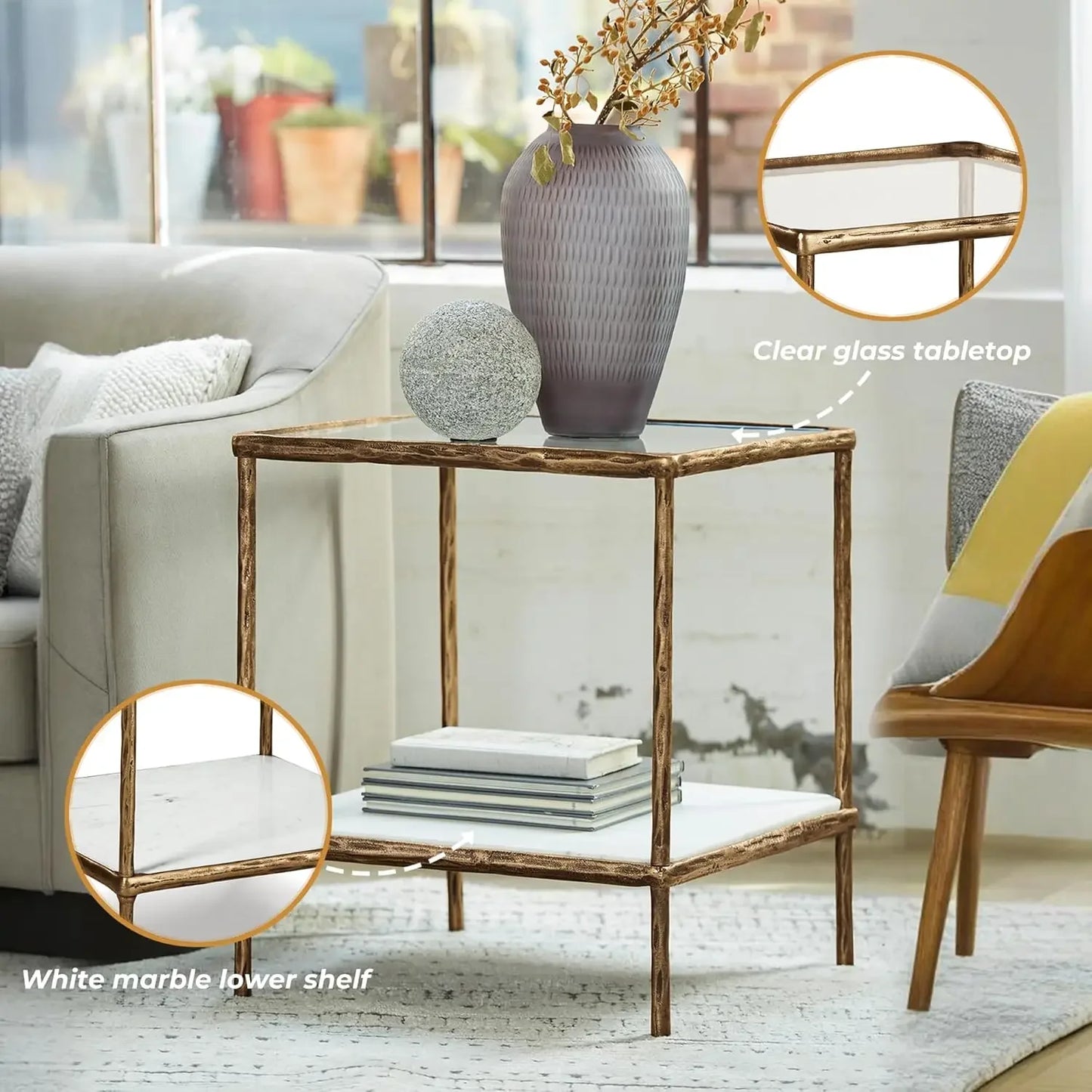 XMSJ Ryandale Contemporary Accent Table for Living Room Decor
