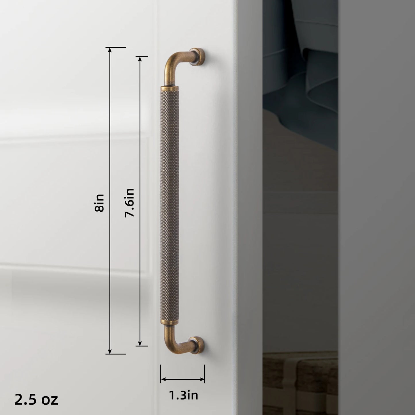 Goo-Ki Antique Brass Knurled Cabinet Pulls For Kitchen Cabinets
