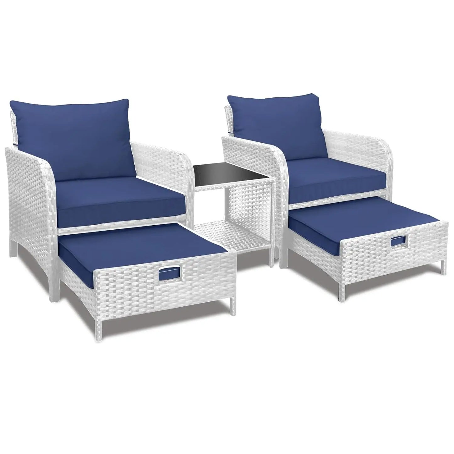 Balcony Patio Conversation Set In Rattan Wicker Outdoor Cushions