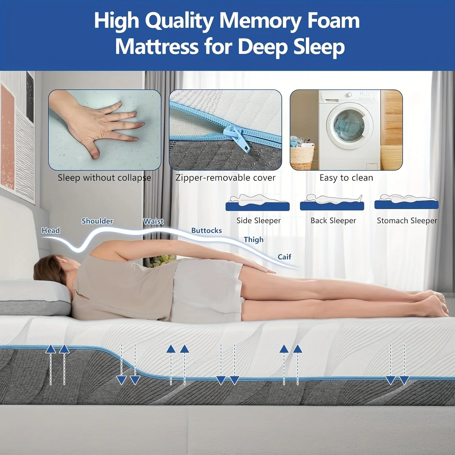 Hcore Gel Memory Foam Mattress For Back Pain Relief