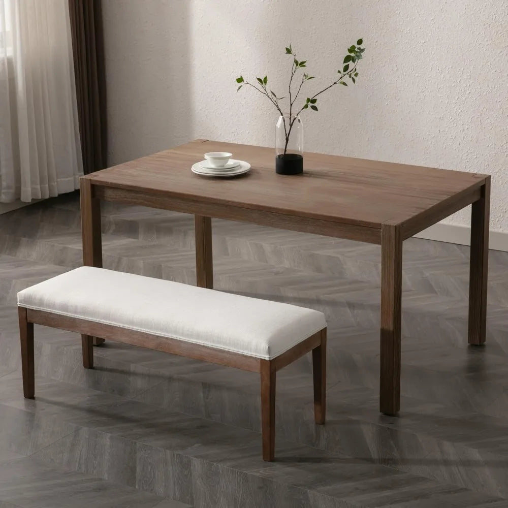 MKDK Upholstered Entryway Bench Farmhouse Style Living Room