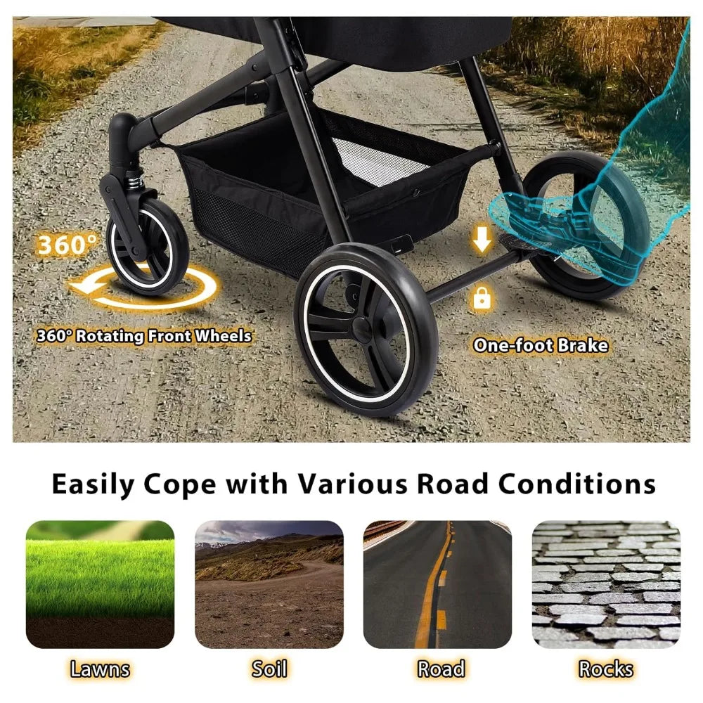 Lightweight Foldable Double Pet Stroller For Cats And Dogs