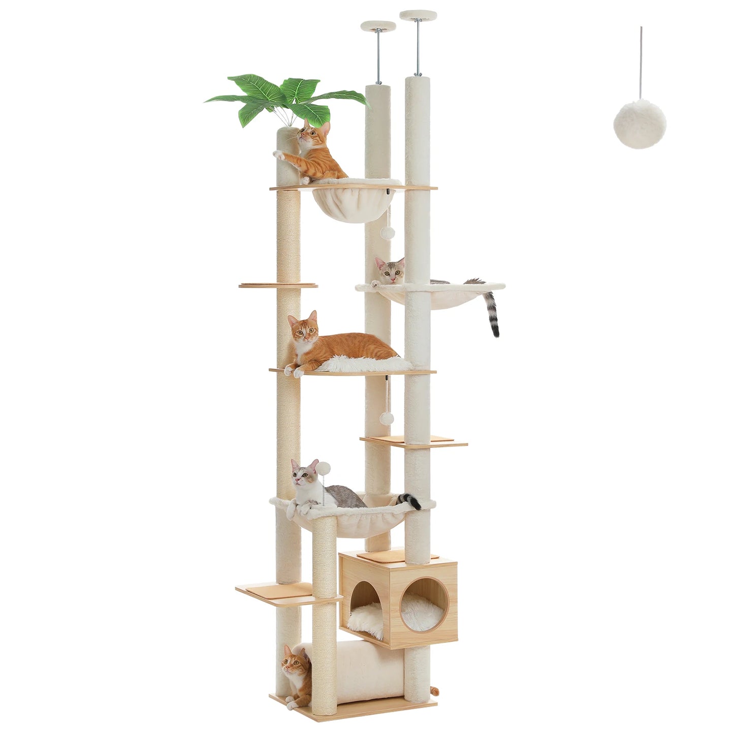 PAWZ Road Height Adjustable Cat Tree With Large Hammock