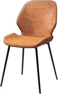 Set Of 2 PU Cushioned Back Dining Chairs European Style