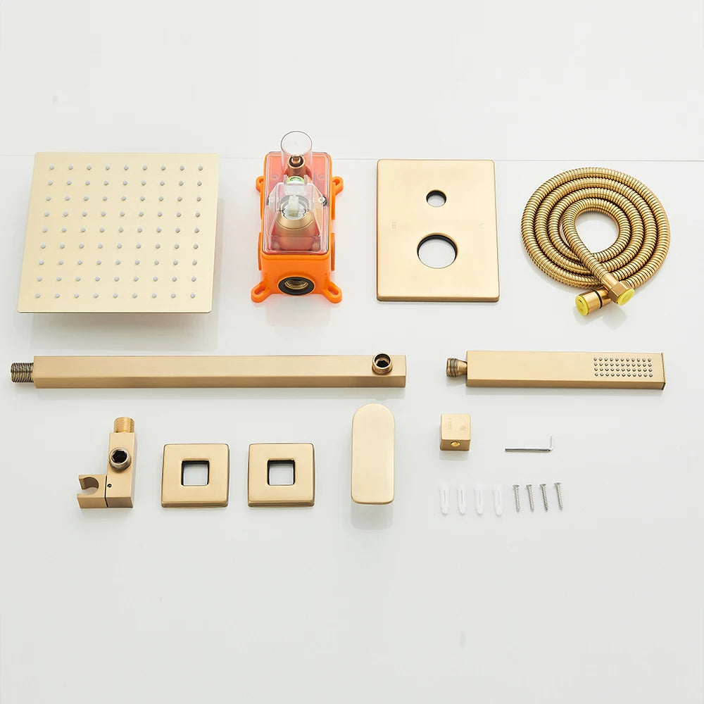 Quyanre Concealed In Wall Shower System With Rain Shower