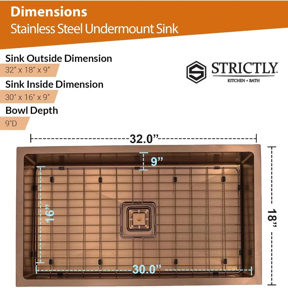 Undermount Single Bowl Kitchen Sink Stainless Steel Design Accessory