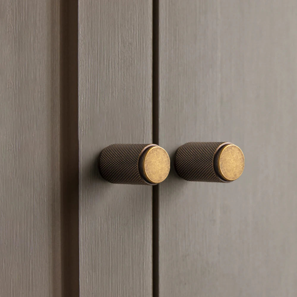 Goo-Ki Antique Brass Knurled Cabinet Pulls For Kitchen Cabinets