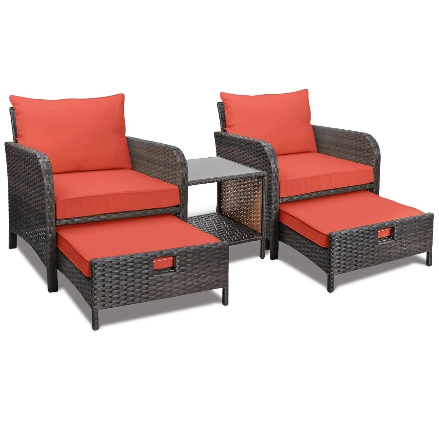 Balcony Patio Conversation Set In Rattan Wicker Outdoor Cushions