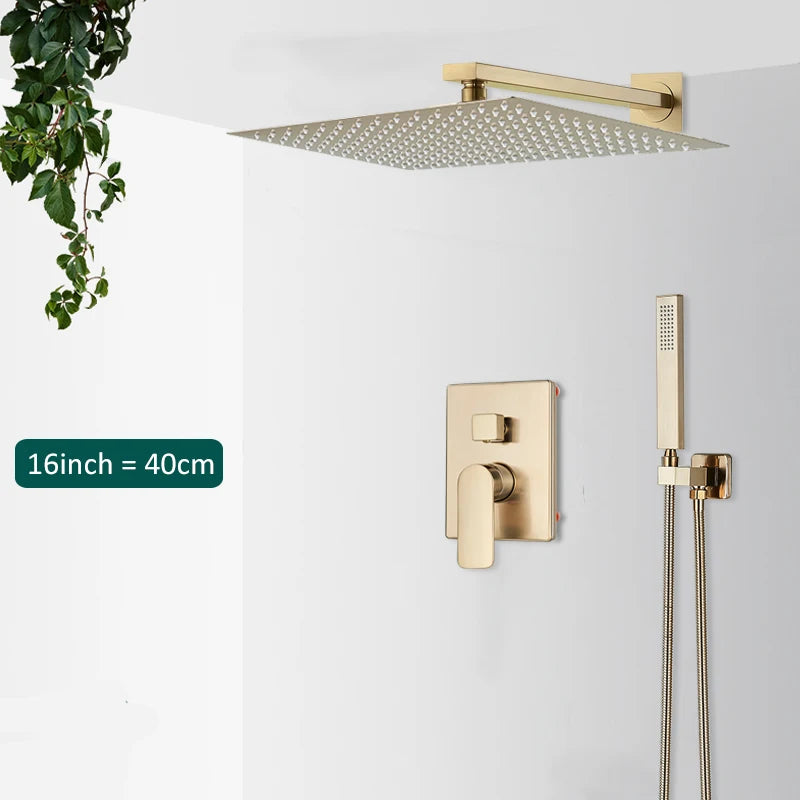 Quyanre Concealed In Wall Shower System With Rain Shower