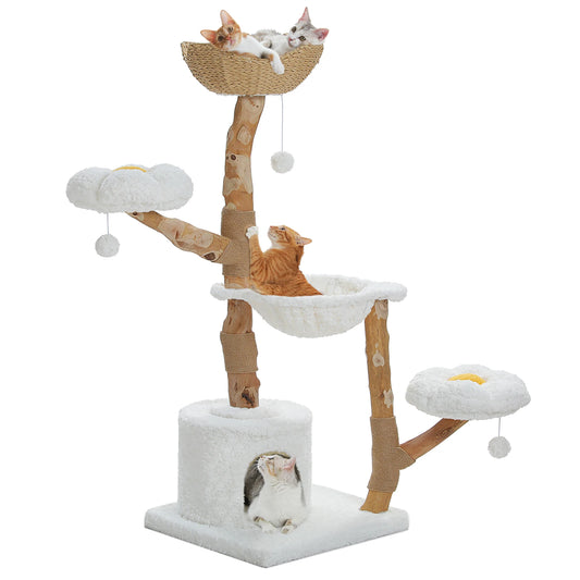 PAWZ Road Cat Tree Tower With Sisal Post And Wicker Bed Indoor