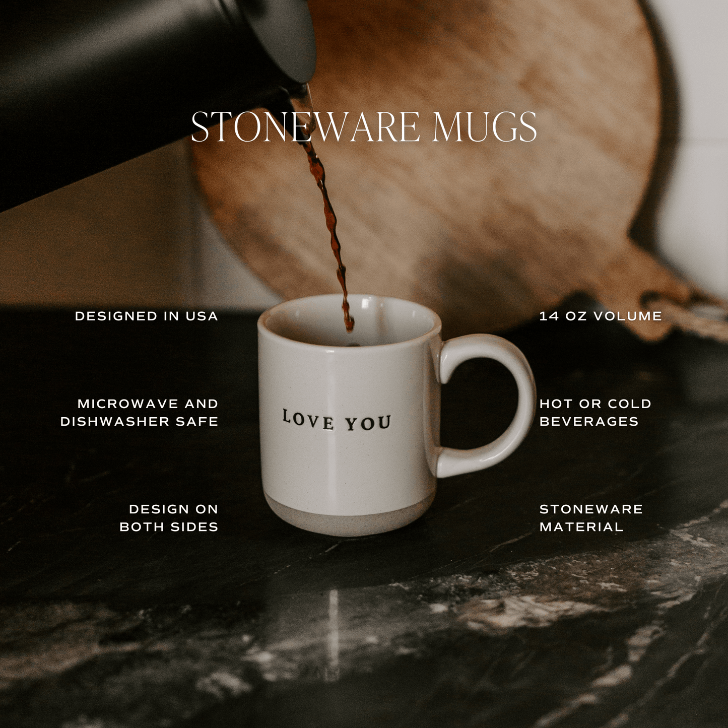 Heart 14 oz Stoneware Coffee Mug