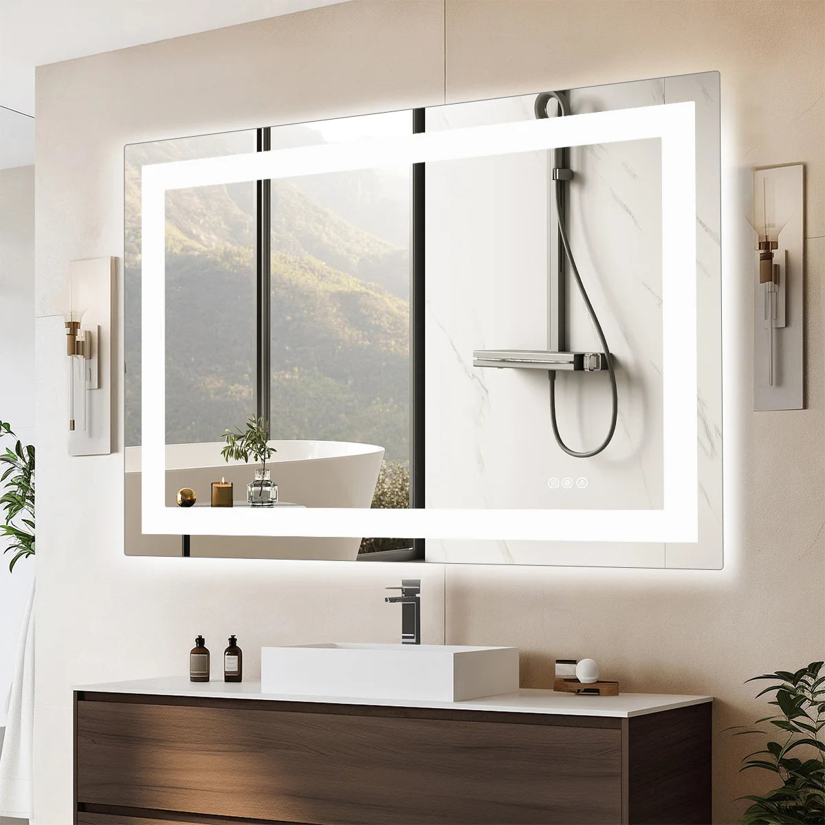 JHK LED Vanity Mirror With Memory Function Front Light Backlit