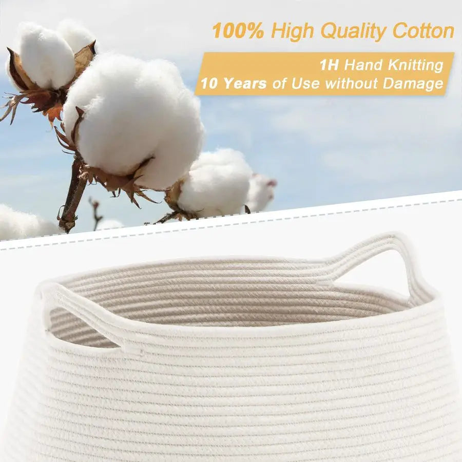 Rope Laundry Hamper Woven Collapsible Basket For Laundry Room