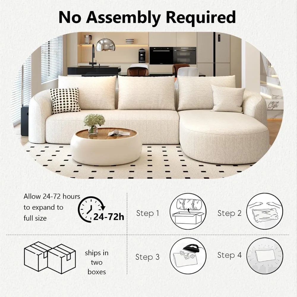 Modern Sectional Sofa L-Shape Couch For Living Room