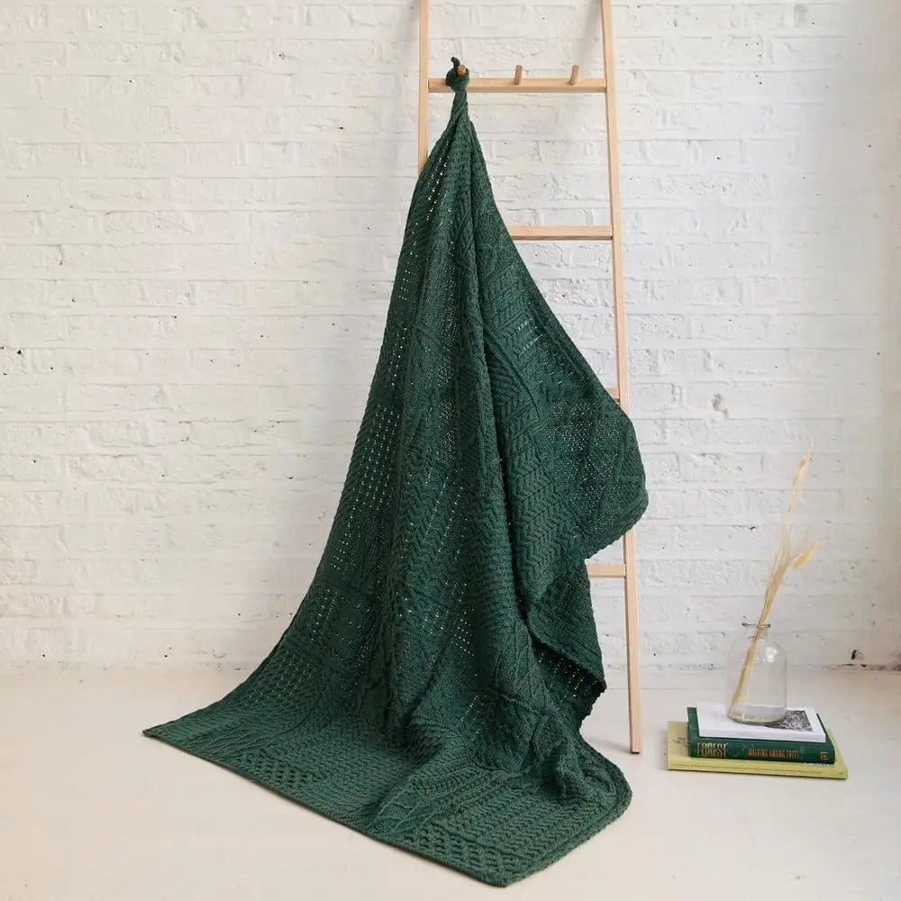 Irish Merino Wool Patchwork Throw Blanket