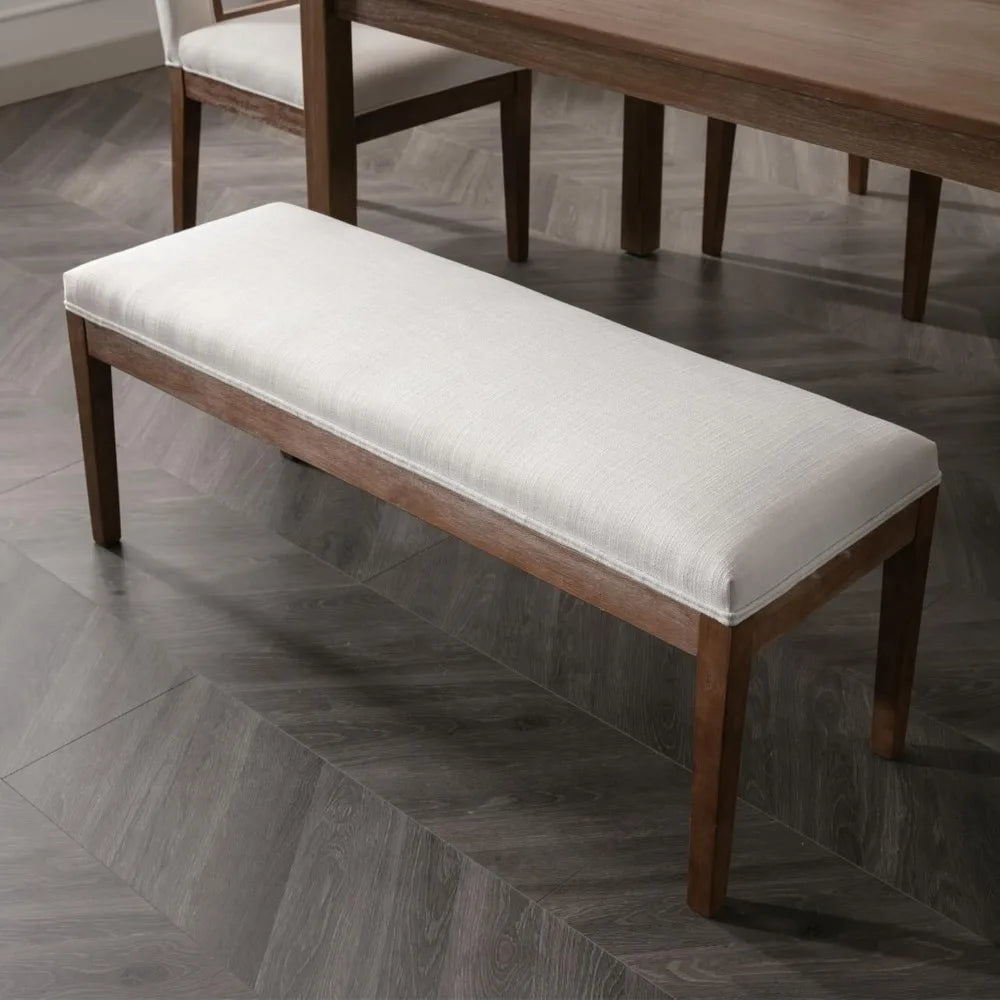 MKDK Upholstered Entryway Bench Farmhouse Style Living Room