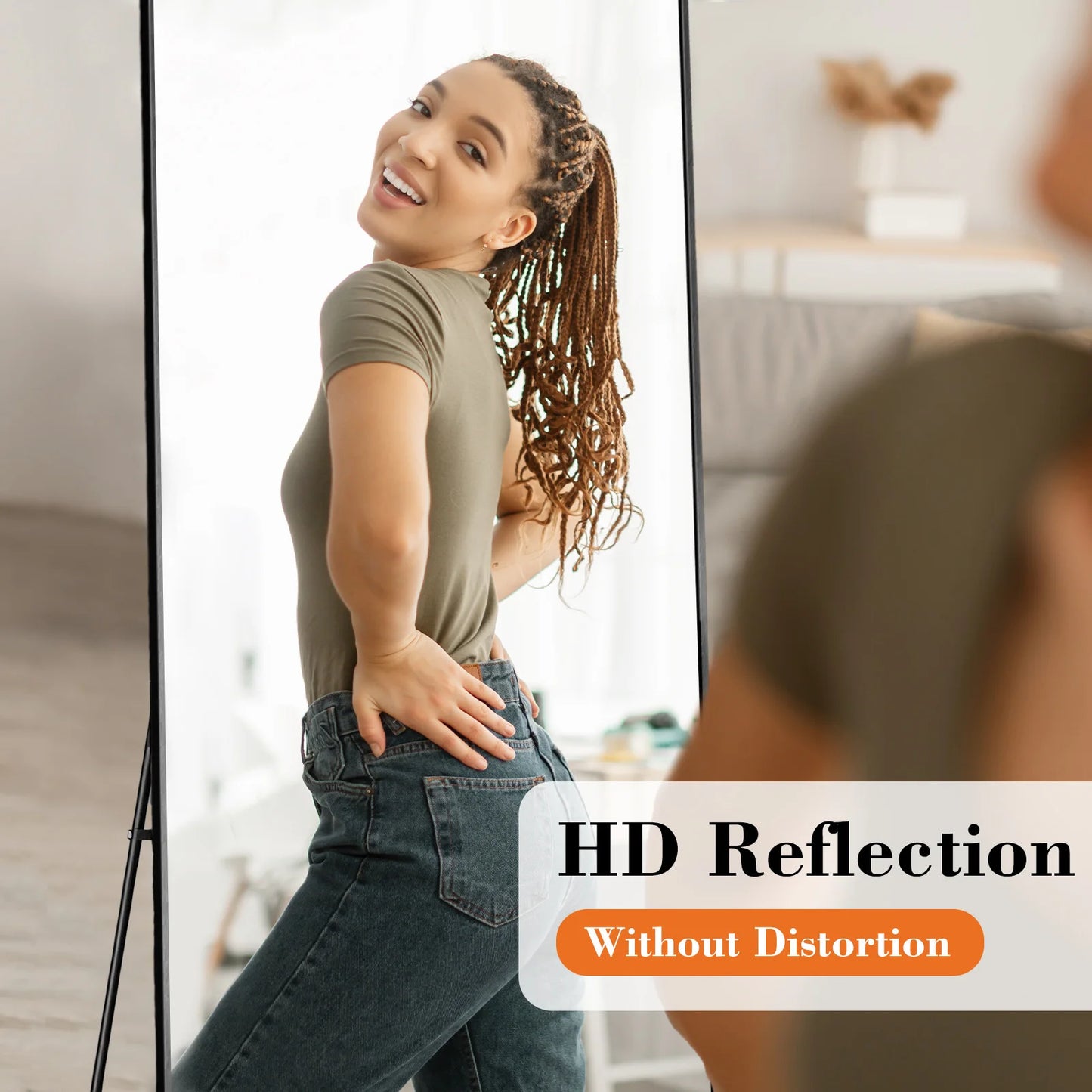 JHK Full Length Wall Mirror With Aluminum Alloy Frame