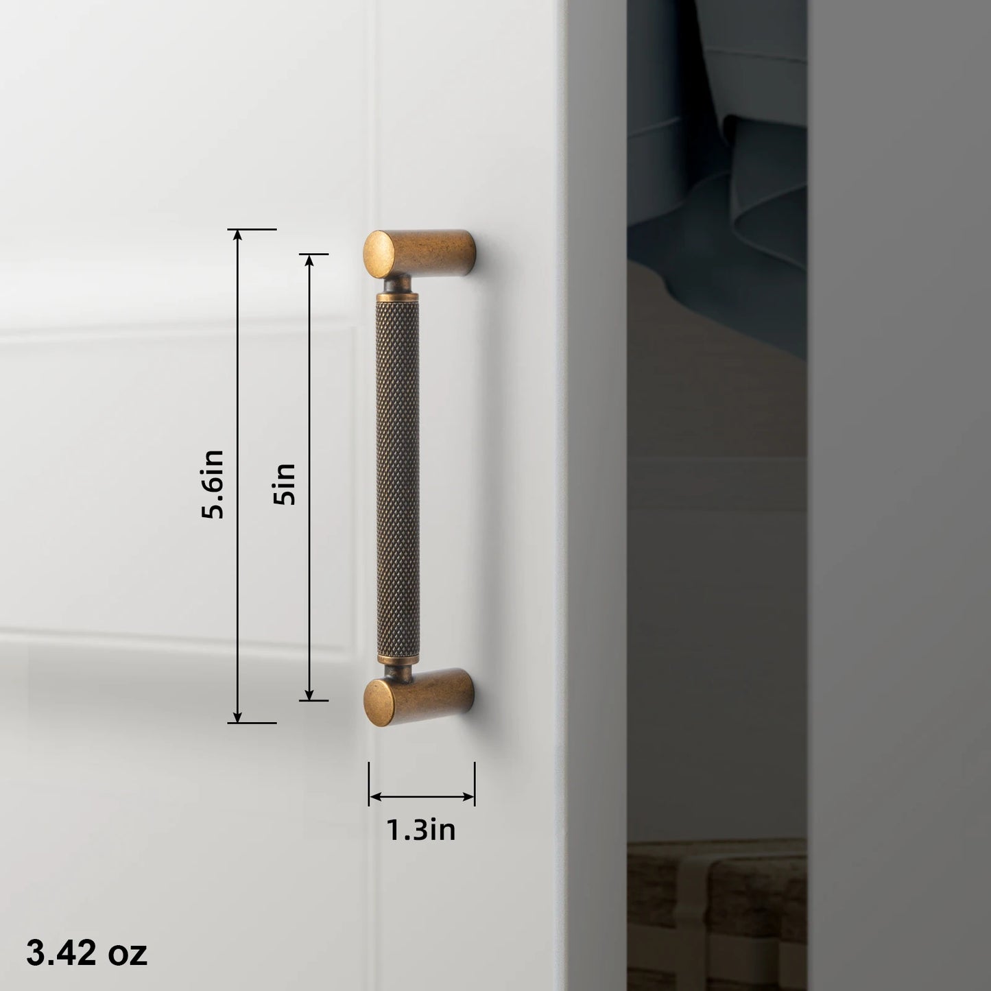 Goo-Ki Antique Brass Knurled Cabinet Pulls For Kitchen Cabinets