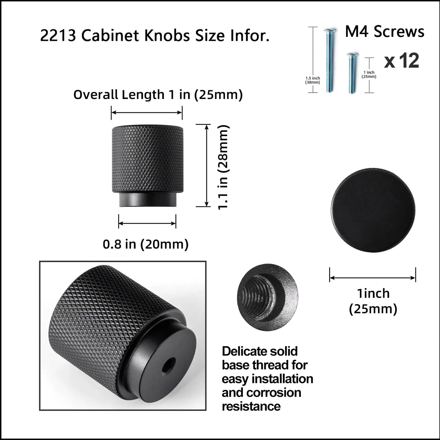 Goo-Ki Antique Brass Knurled Cabinet Pulls For Kitchen Cabinets