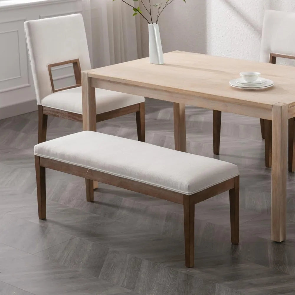 MKDK Upholstered Entryway Bench Farmhouse Style Living Room