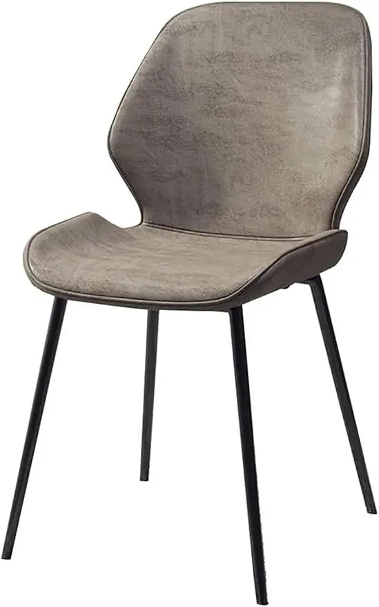 Set Of 2 PU Cushioned Back Dining Chairs European Style