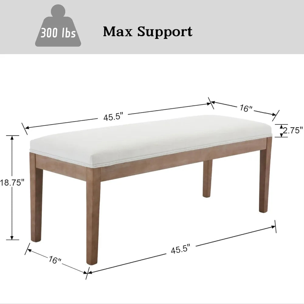 MKDK Upholstered Entryway Bench Farmhouse Style Living Room
