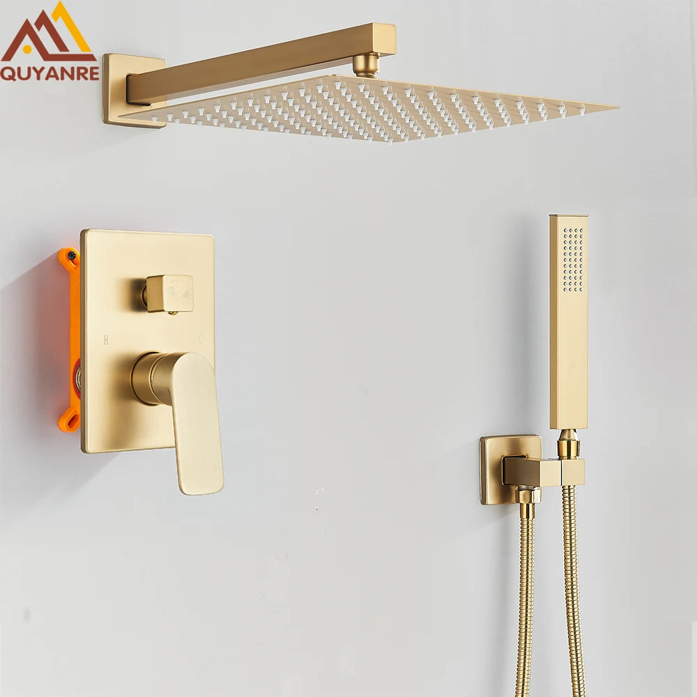 Quyanre Concealed In Wall Shower System With Rain Shower