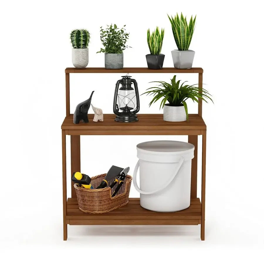 XMSJ Tioman Outdoor Potting Bench Hardwood Garden Workstation