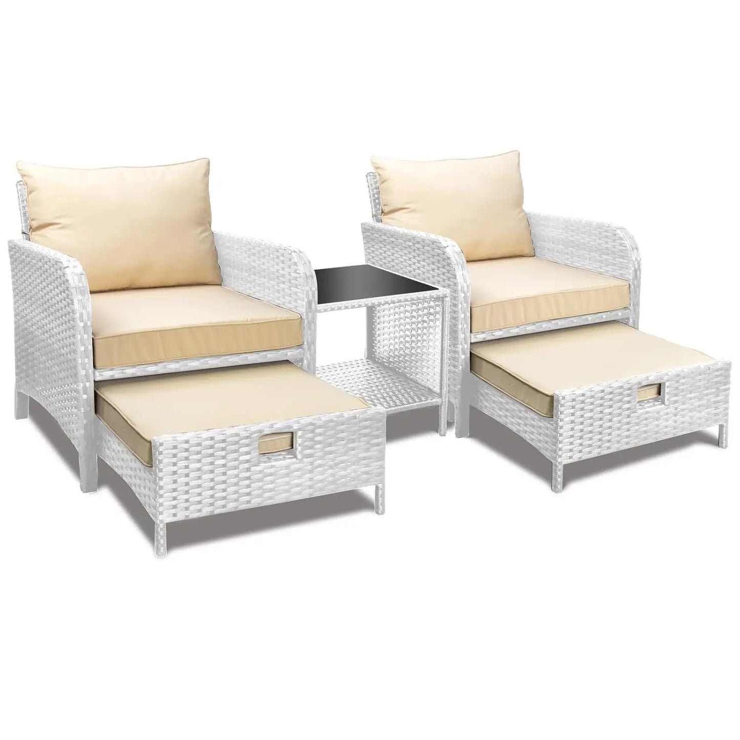 Balcony Patio Conversation Set In Rattan Wicker Outdoor Cushions