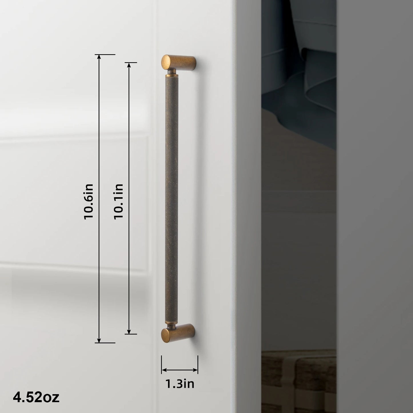 Goo-Ki Antique Brass Knurled Cabinet Pulls For Kitchen Cabinets