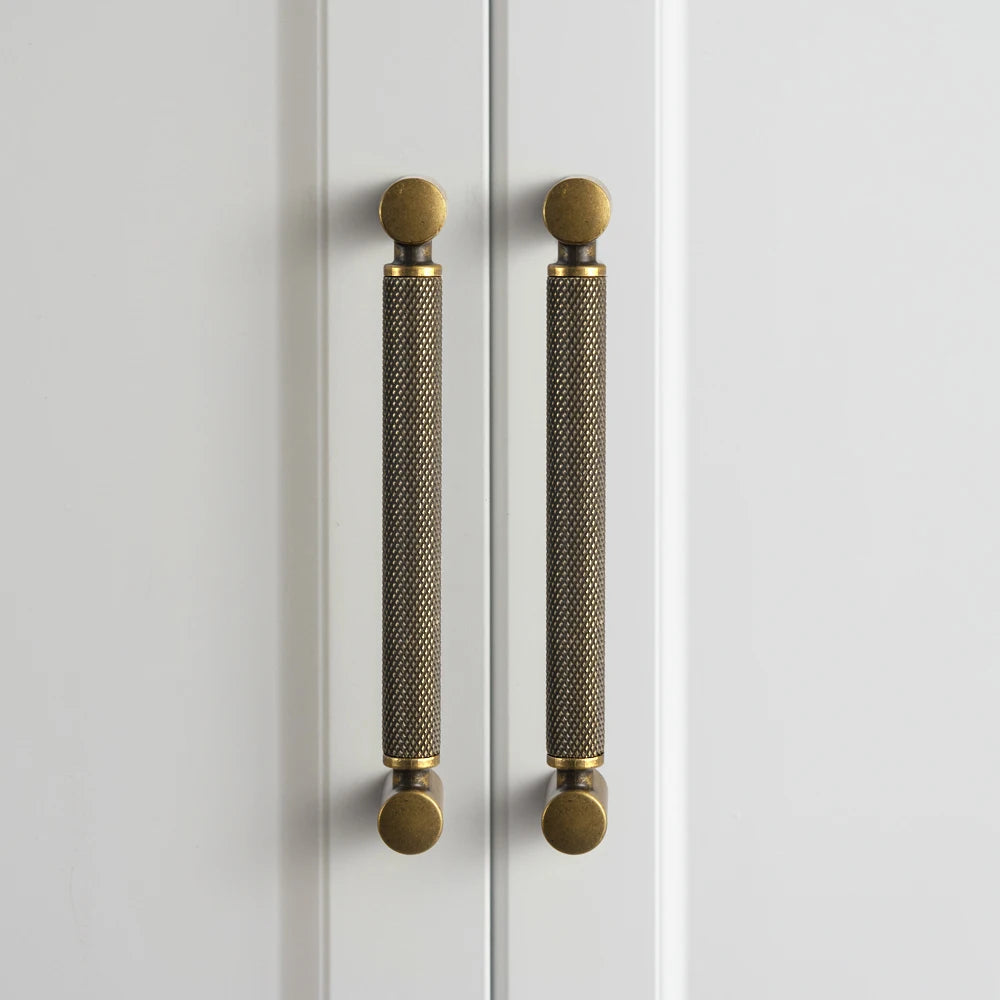 Goo-Ki Antique Brass Knurled Cabinet Pulls For Kitchen Cabinets