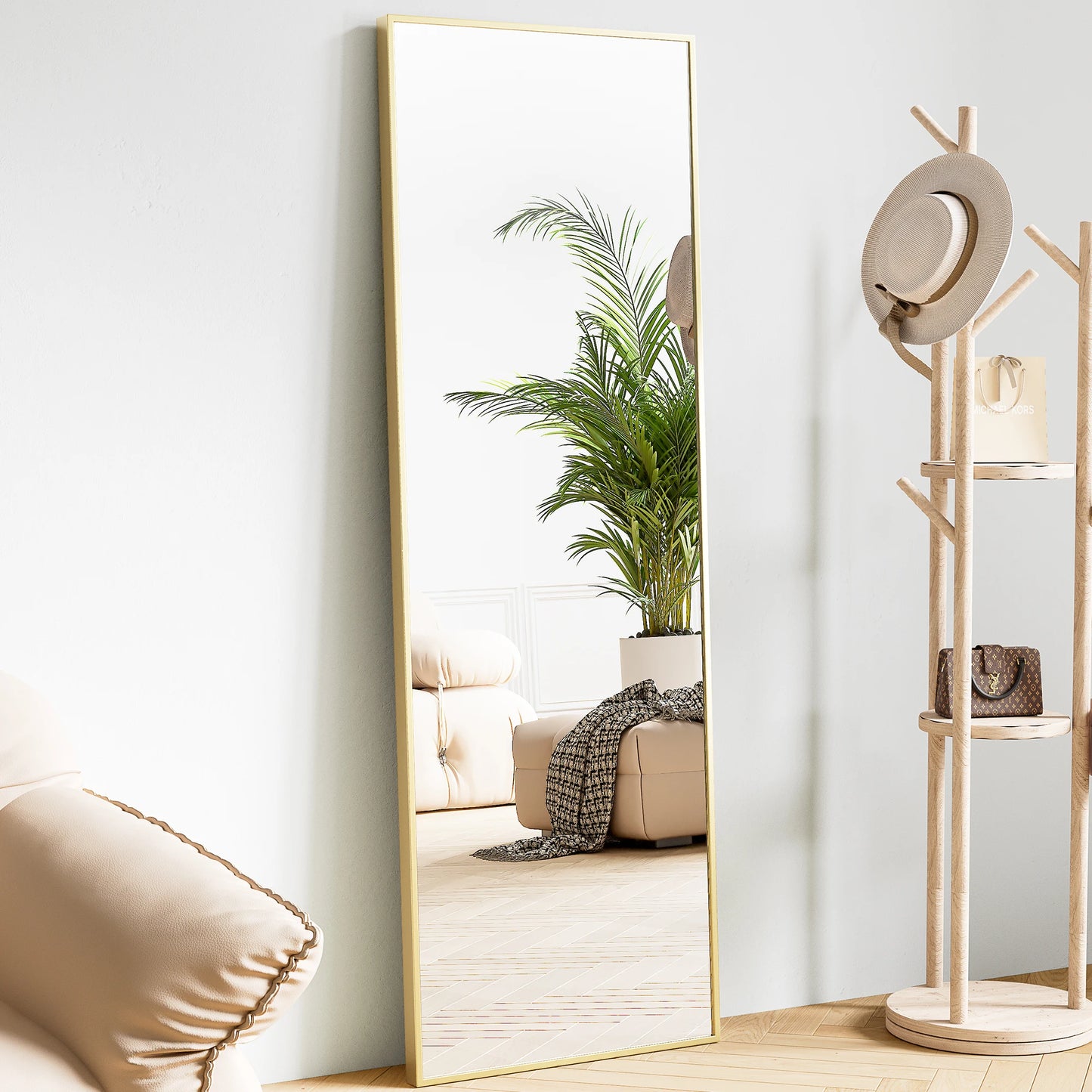 JHK Full Length Wall Mirror With Aluminum Alloy Frame